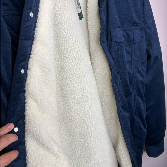 NEW Alesbury Navy Soft Corduroy Sherpa-Lined Jacket – Size Large - Picture 3 of 4